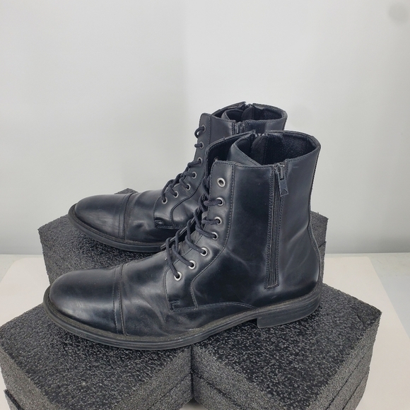 Kenneth Cole Unlisted Shoe Men 12 M Blind Turn Zip Up Boots Black - Picture 7 of 10